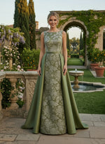 Jacquard A-Line Boat Neck  Mother of the Bride Dresses with Wraps