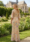 Tulle Mermaid V Neck Mother of the Bride Dresses with Floral Embroidery