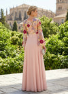 Chiffon A-Line Crew Neck Mother of the Bride Dresses with Floral Embroidery