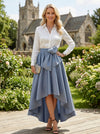 Satin A-Line Stand Colla Mother of the Bride Dresses with Pleated