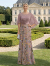 Tulle A-Line Crew Neck Mother of the Bride Dresses with Floral Embroidery
