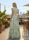Jacquard A-Line V Neck Mother of the Bride Dresses with Pleated