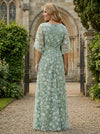 Tulle A-Line V Neck Mother of the Bride Dresses with 3D Flowers