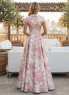 Jacquard A-Line V Neck Mother of the Bride Dresses with Pleated