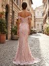 Tulle Mermaid Off Shoulder Mother of the Bride Dresses with Floral Embroidery