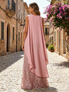 Tulle A-Line Crew Neck Mother of the Bride Dresses with Caps
