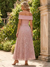 Tulle A-Line Off Shoulder Mother of the Bride Dresses with Floral Embroidery