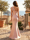 Satin Mermaid One Shoulder Formal Dresses with 3D Flowers