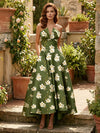 Satin A-Line Strapless Mother of the Bride Dresses with Floral Print