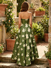 Satin A-Line Strapless Mother of the Bride Dresses with Floral Print