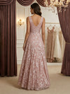Tulle A-Line Asymmetric Neck Mother of the Bride Dresses with Floral Embroidery
