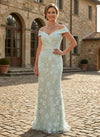 Tulle Mermaid Off Shoulder Mother of the Bride Dresses with Floral Embroidery