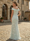 Tulle Mermaid Off Shoulder Mother of the Bride Dresses with Floral Embroidery