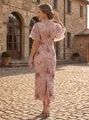 Tulle Sheath V Neck Mother of the Bride Dresses with Floral Embroidery
