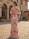 Tulle Mermaid Off Shoulder Mother of the Bride Dresses with Floral Embroidery