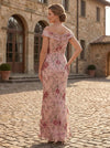 Tulle Sheath Off Shoulder Mother of the Bride Dresses with Floral Embroidery