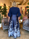 Satin A-Line Crew Neck Plus Size Mother of the Bride Dresses with Floral Embroidery