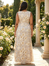 Chiffon Sheath Crew Neck Plus Size Mother of the Bride Dresses with Floral Print