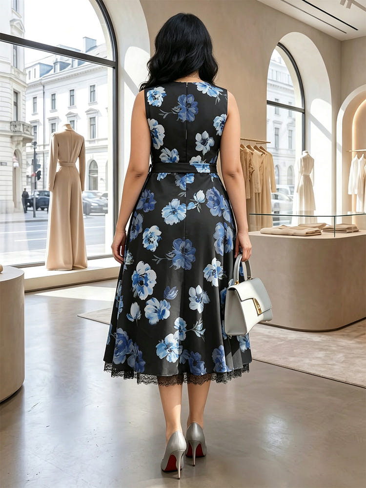 Satin A-Line Crew Neck Plus Size Mother of the Bride Dresses with Lace