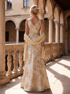 Jacquard Mermaid V Neck Mother of the Bride Dresses with Shawl