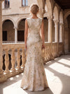 Jacquard Mermaid Crew Neck Mother of the Bride Dresses with 3D Flower