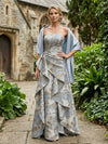Jacquard A-Line Strapless Mother of the Bride Dresses with Shawl