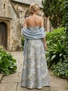Jacquard A-Line Strapless Mother of the Bride Dresses with Shawl