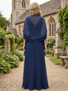 Chiffon A-Line V Neck Mother of the Bride Dresses with Shawl