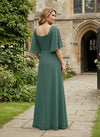 Chiffon A-Line Square Neck Pleated Mother of the Bride Dresses