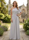 Chiffon A-Line One Shoulder Pleated Mother of the Bride Dresses