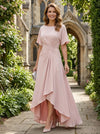 Chiffon A-Line Crew Neck Mother of the Bride Dresses with Ruffles