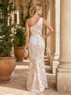 Jacquard Mermaid One Shoulder Mother of the Bride Dresses with 3D Flowers