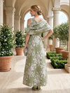 Jacquard A-Line One Shoulder Mother of the Bride Dresses with Shawl