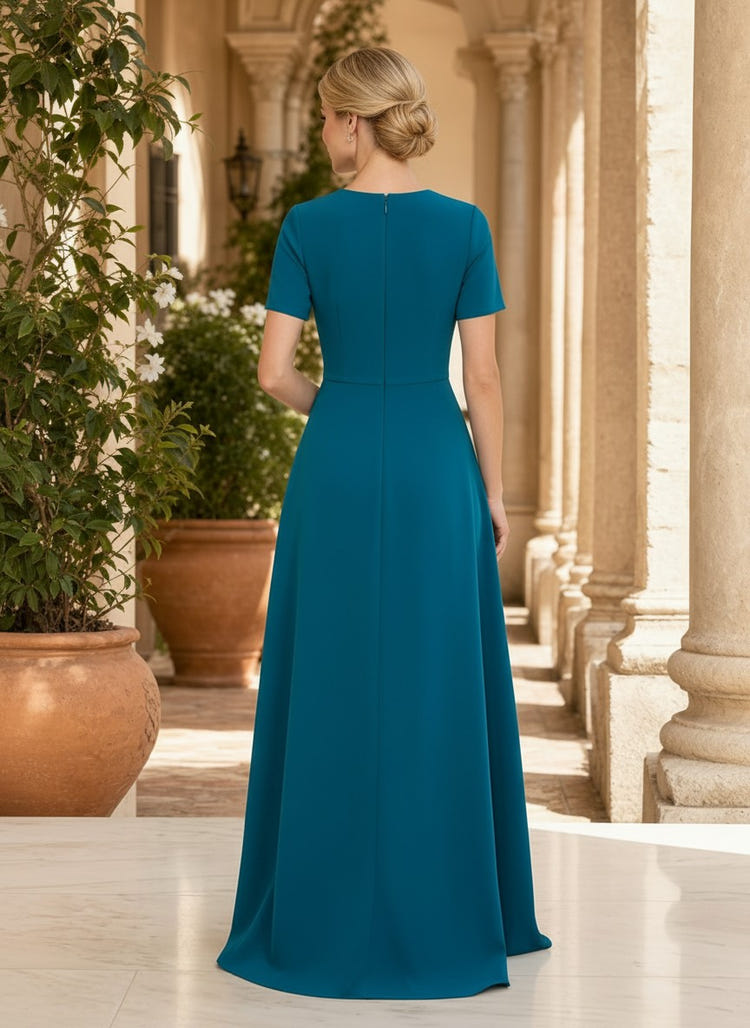 Jersey A-Line Crew Neck Mother of the Bride Dresses with 3D Flowers