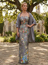 Satin Sheath Strapless Mother of the Bride Dresses with Shawl