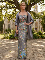 Satin Sheath Strapless Mother of the Bride Dresses with Shawl