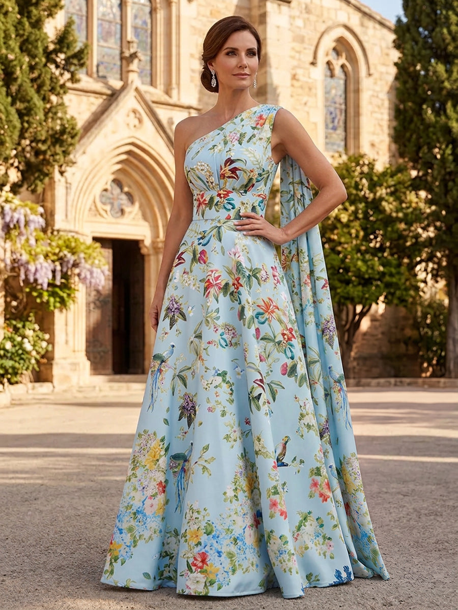 one shoulder mother of the bride dresses One-shoulder A-line Princess Dress with Ruffles for the Expertly crafted with 3D couture draping and delicate ruching Sheath/Column One-Shoulder Mother of the