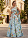 Satin A-Line One Shoulder Mother of the Bride Dresses with Sash