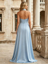 Satin A-Line Halter Mother of the Bride Dresses with Sequin Embroidery