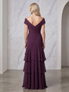 Chiffon A-Line Off Shoulder Mother of the Bride Dresses with Delicate Pleated