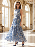 Jacquard A-Line Crew Neck Mother of the Bride Dresses with Bow