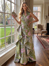 Jacquard A-Line Stand Colla Mother of the Bride Dresses with Ruffles