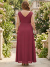 Chiffon A-Line V Neck Mother of the Bride Dresses with Side Waist Ruched Shaping Detail
