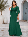 Chiffon A-Line V Neck Mother of the Bride Dresses with Lace Applique