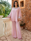 Chiffon Pantsuit Crew Neck Mother of the Bride Pantsuits with Sequin