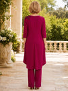 Chiffon Pantsuit V Neck Mother of the Bride Pantsuits with