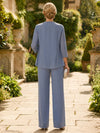 Chiffon Pantsuit One Shoulder Mother of the Bride Pantsuits with Jacket