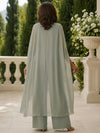 Chiffon Pantsuit Crew Neck Mother of the Bride Pantsuits with Jacket