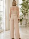 Jersey Pantsuit Spaghetti Straps Mother of the Bride Pantsuits with Jacket
