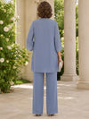 Chiffon Pantsuit Crew Neck Mother of the Bride Pantsuits with Jacket